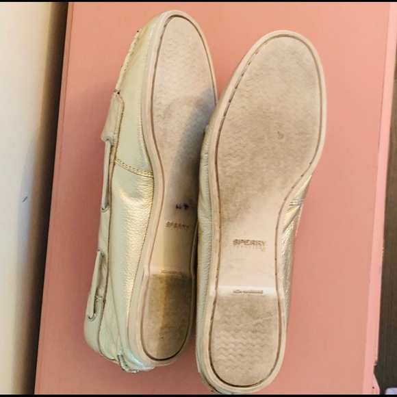 SPERRY Gold/Metallic Top Sider Boat Shoe size 8 - Picture 5 of 5